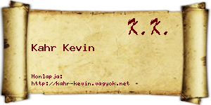 Kahr Kevin névjegykártya